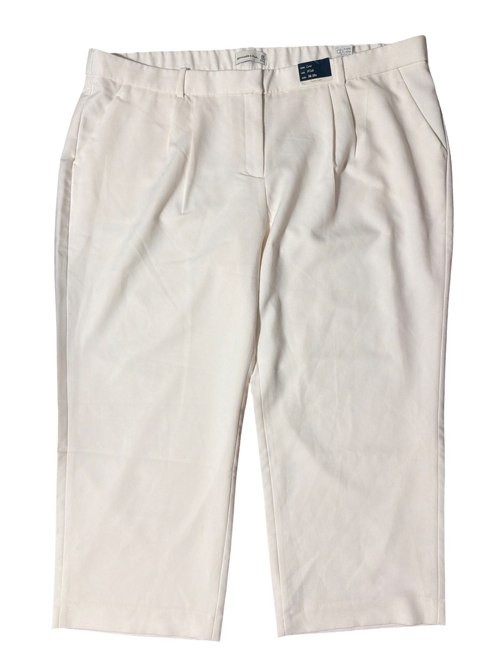 Abercrombie & Fitch Wide Leg Cropped Pants - Cream- Size 22